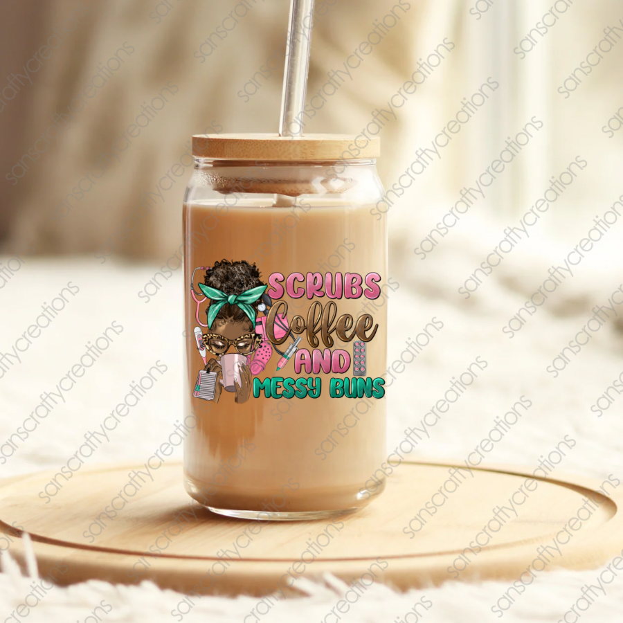 Scrubs Coffee and Messy buns-Decal