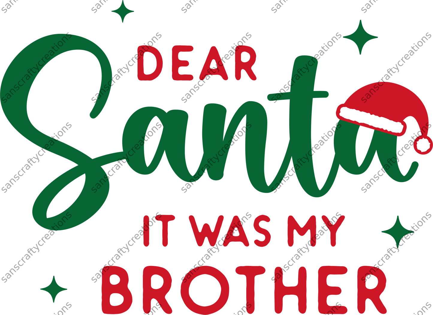 Dear Santa- Kids Transfer -  by SansCraftyCreations.com - 