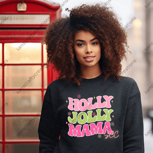 Holly Jolly Mama-HTV - by SansCraftyCreations.com -