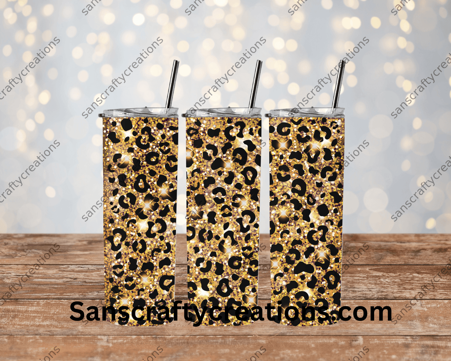 Leopard print-Tumbler Wrap - Tumbler 20oz by Sanscraftycreations.com - blanks, custom, gift, personalized, sublimation, tumbler 20oz.