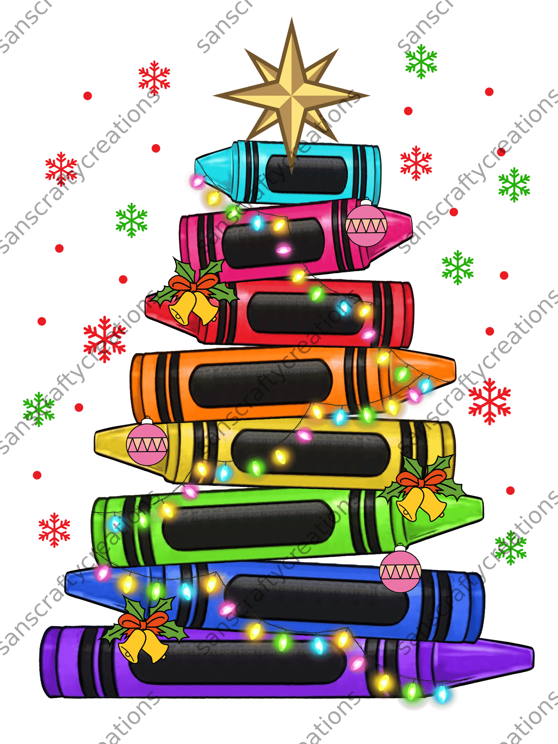 Crayon Christmas-Transfer -  by SansCraftyCreations.com - 