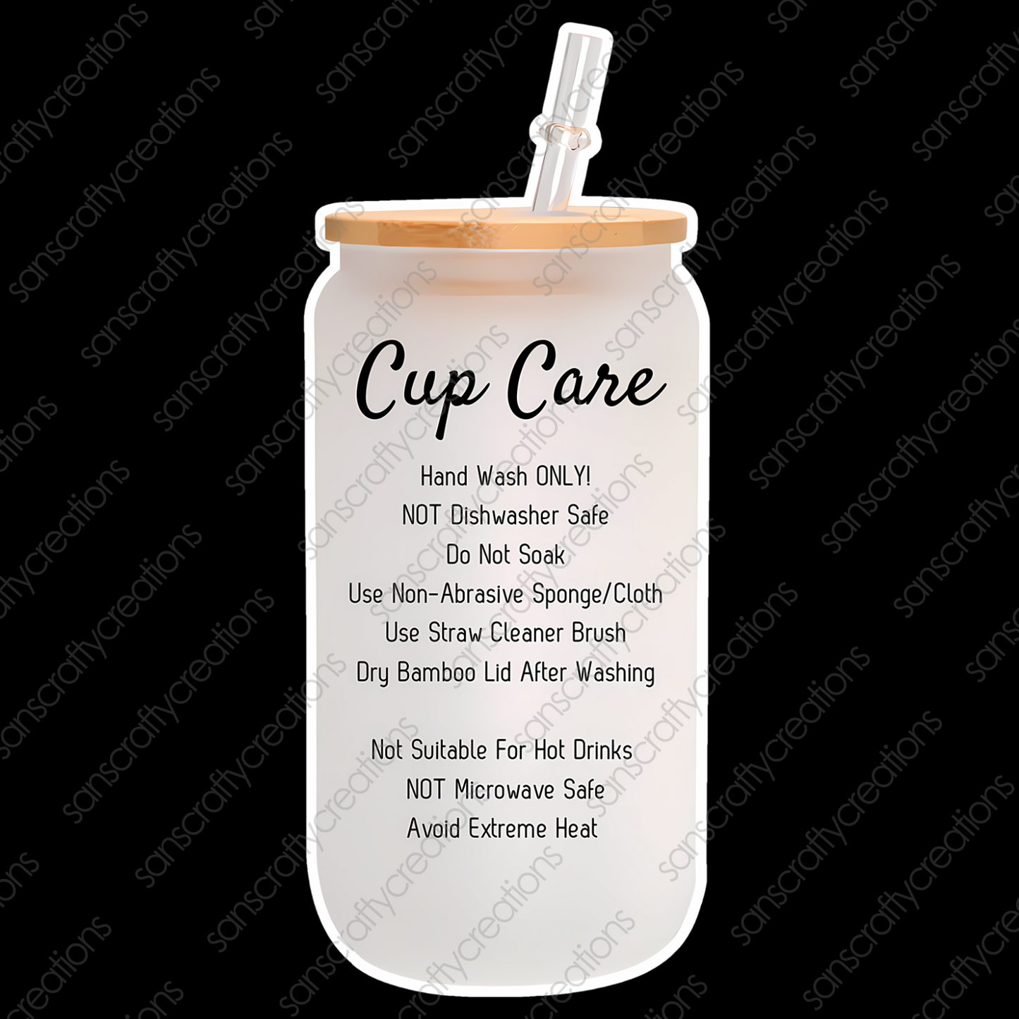 Frosted Glass Can Care Stickers