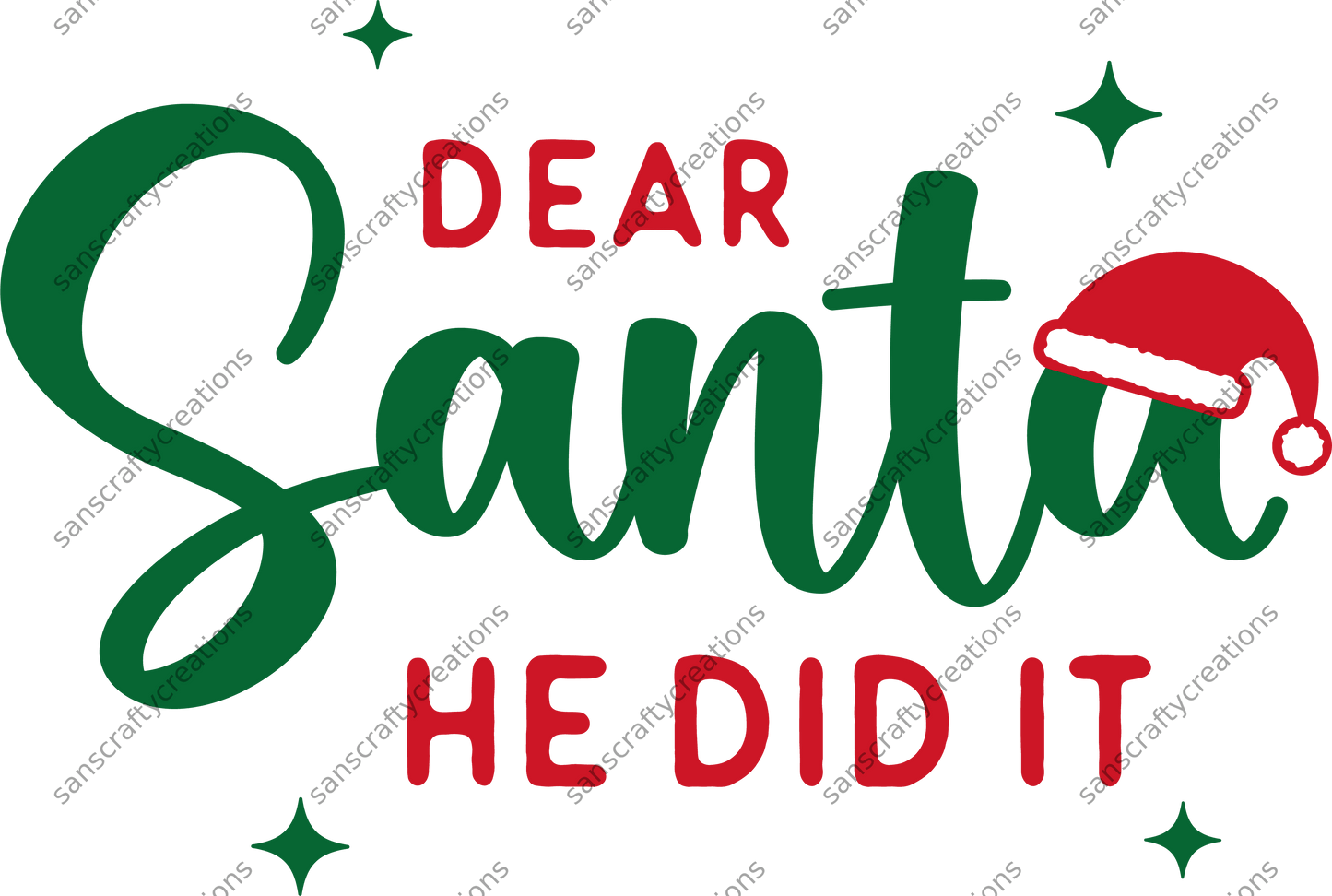 Dear Santa- Kids Transfer -  by SansCraftyCreations.com - 