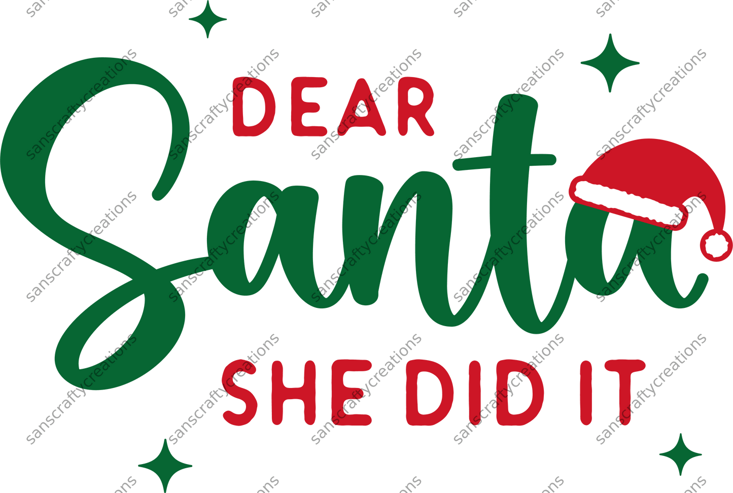 Dear Santa- Kids Transfer -  by SansCraftyCreations.com - 