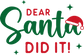 Dear Santa- Adult Transfer