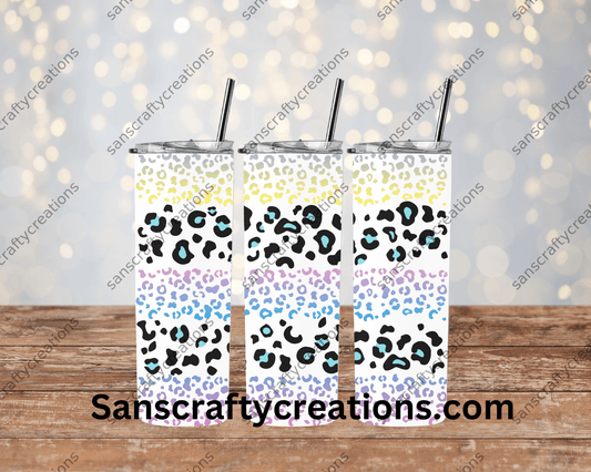 Leopard Print-Tumbler Wrap - Tumbler 20oz by Sanscraftycreations.com - blanks, custom, gift, personalized, sublimation, tumbler 20oz.