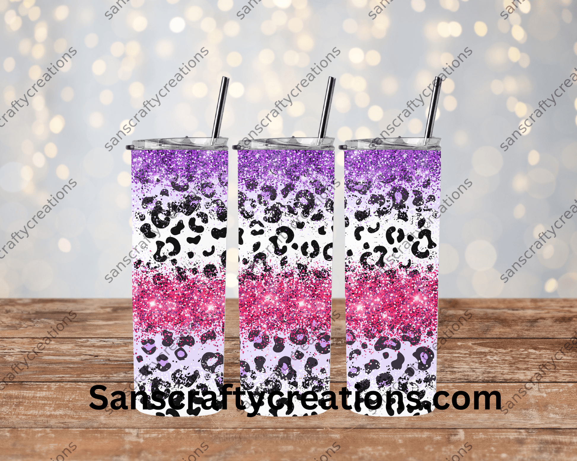 Leopard Print-Tumbler Wrap - Tumbler 20oz by Sanscraftycreations.com - blanks, custom, gift, personalized, sublimation, tumbler 20oz.