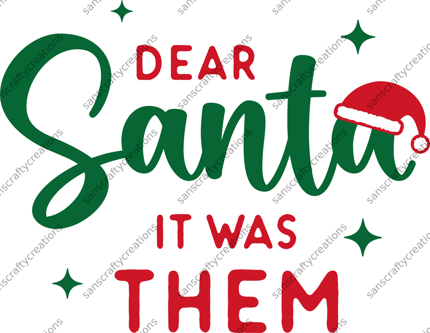 Dear Santa- Kids Transfer -  by SansCraftyCreations.com - 