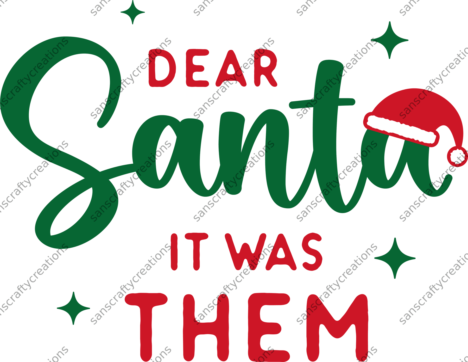 Dear Santa- Kids Transfer -  by SansCraftyCreations.com - 