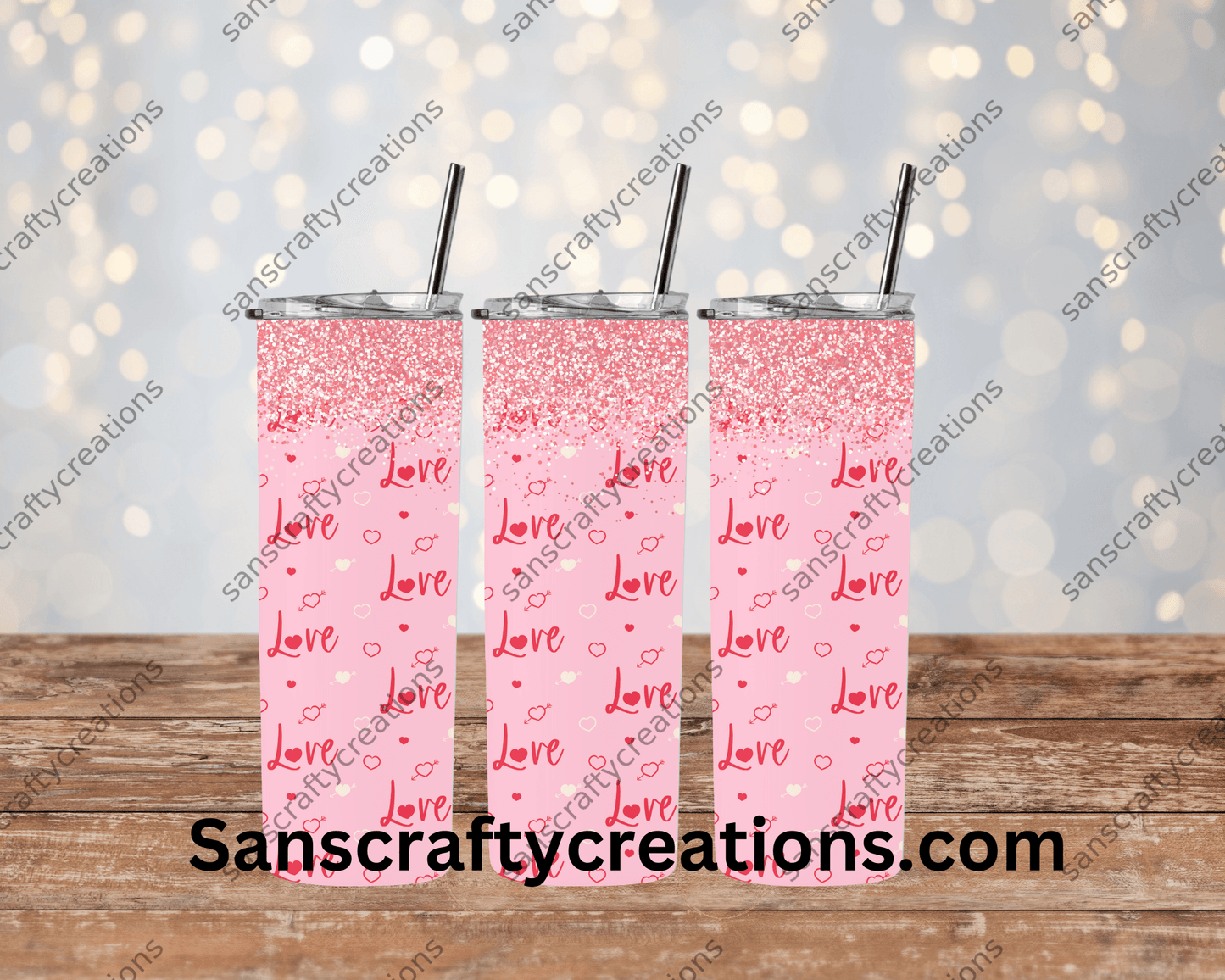 Love-Tumbler Wrap - Tumbler 20oz by Sanscraftycreations.com - blanks, custom, gift, personalized, sublimation, tumbler 20oz.