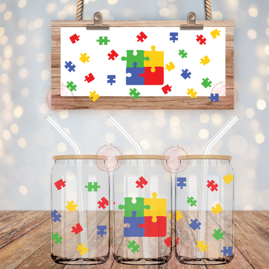 Autism-16oz Libbey Glass Wrap