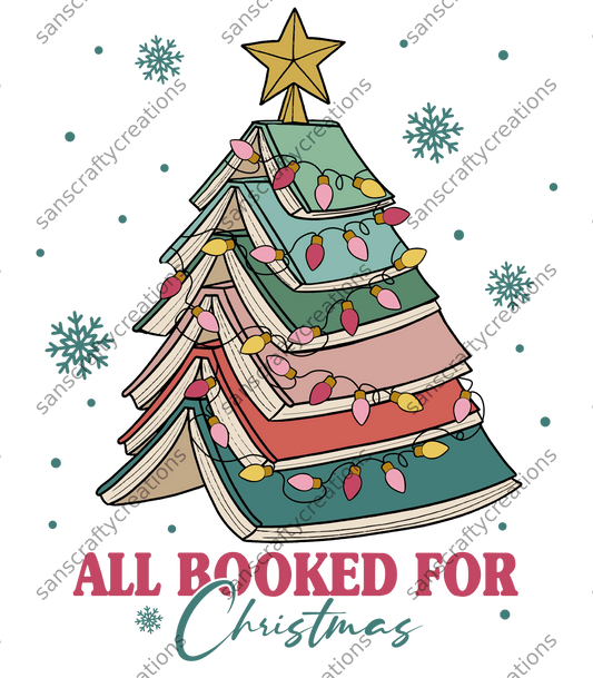 All Booked for Christmas-Transfer - by SansCraftyCreations.com -