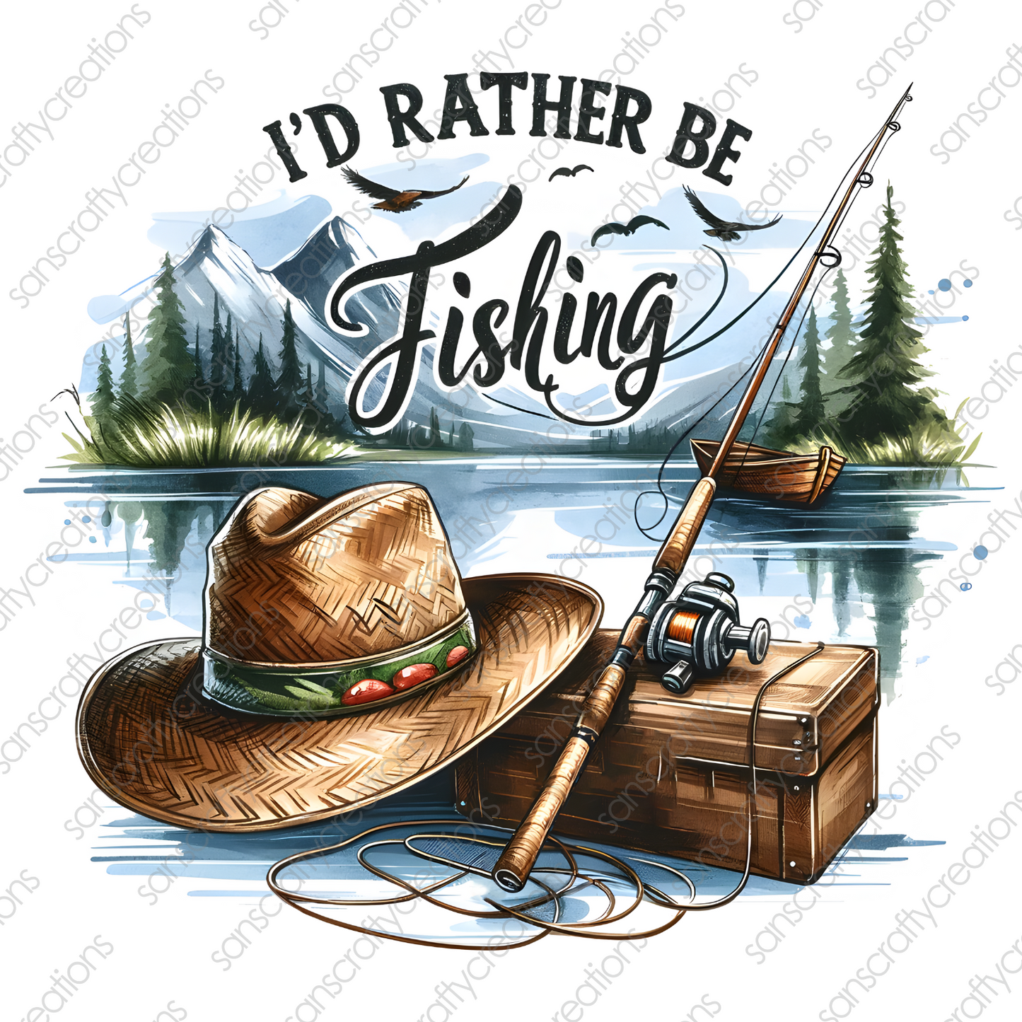 I'd Rather be fishing-Printed Heat Transfer Vinyl