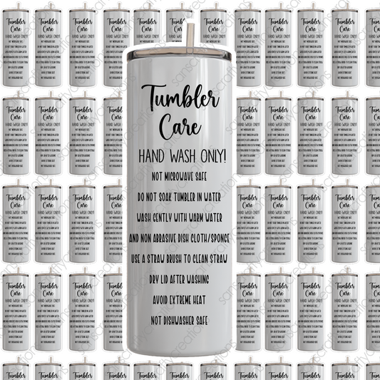 Skinny Tumbler Care Stickers