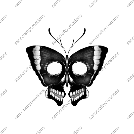 Butterfly skull-Transfer - by SansCraftyCreations.com -