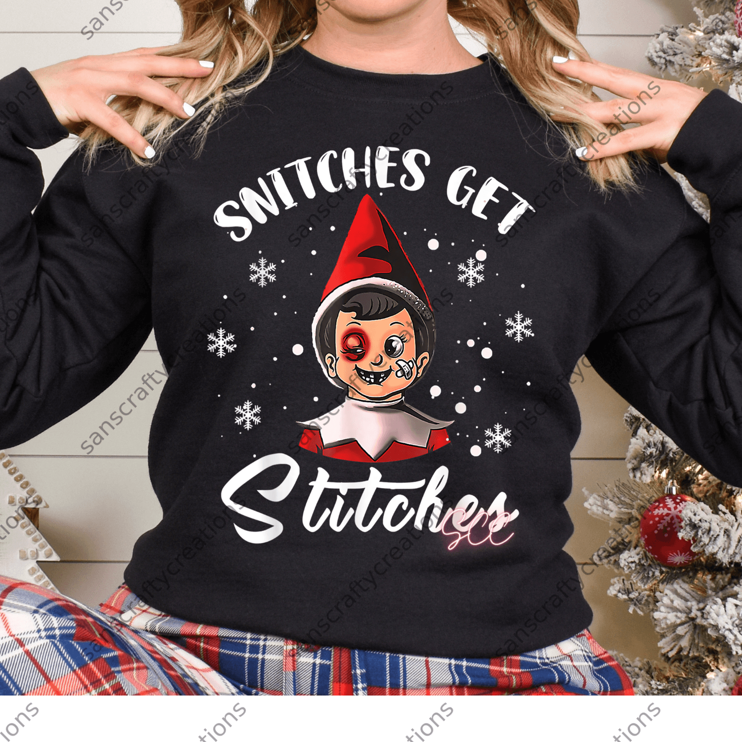 Snitches get Stitches-HTV -  by SansCraftyCreations.com - 