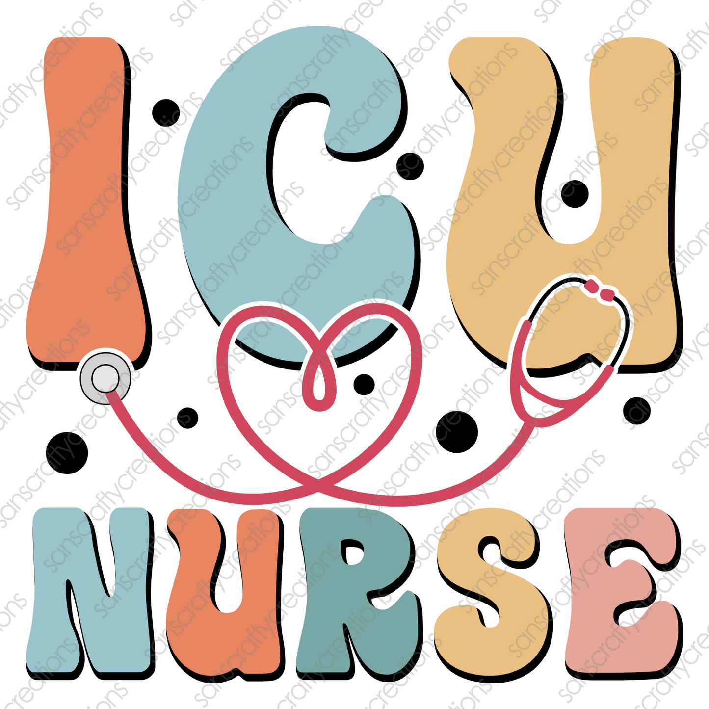 ICU Nurse-Printed Heat Transfer Vinyl (Copy) (Copy)