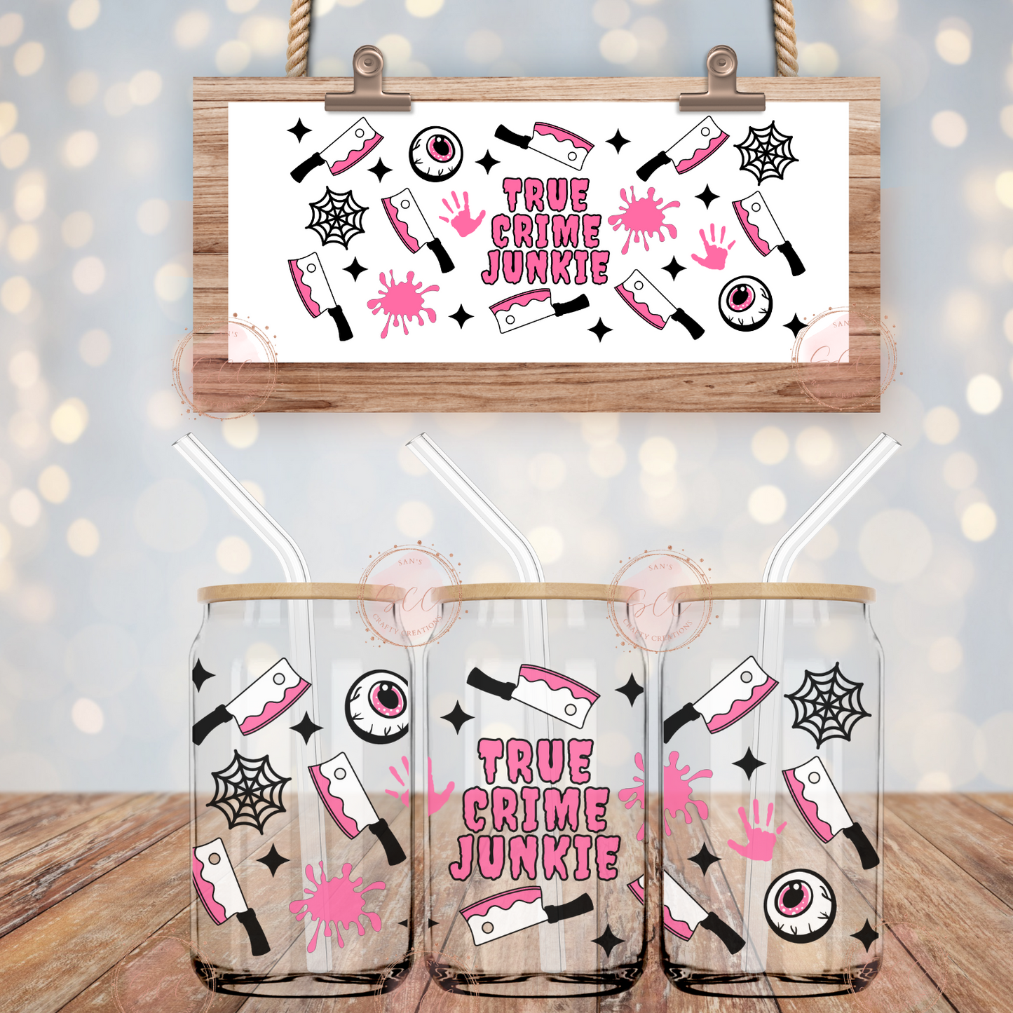 True Crime Junkie-Libbey Glass Wrap