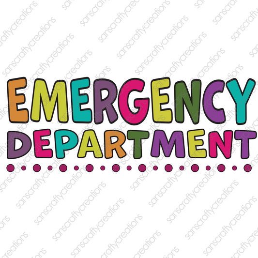 Emergency Department-Printed Heat Transfer Vinyl