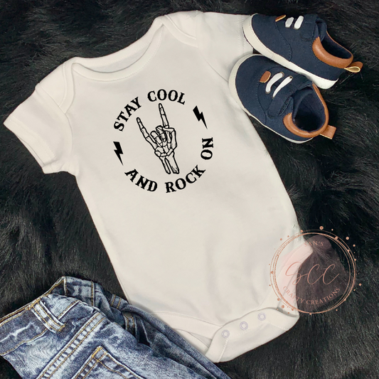 Stay Cool and Rock On- Baby Onsie