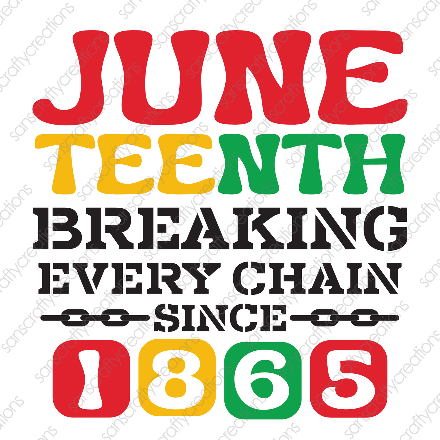 Juneteenth Breaking the chain-Printed Heat Transfer Vinyl