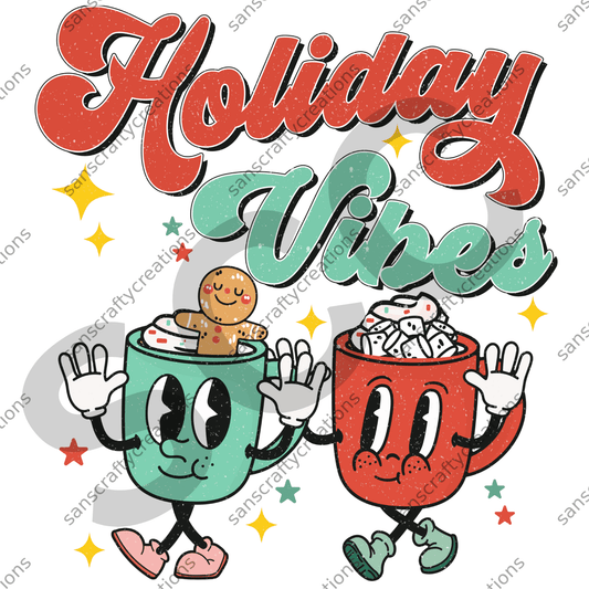 Holiday Vibes- Kids Transfers - by SansCraftyCreations.com -