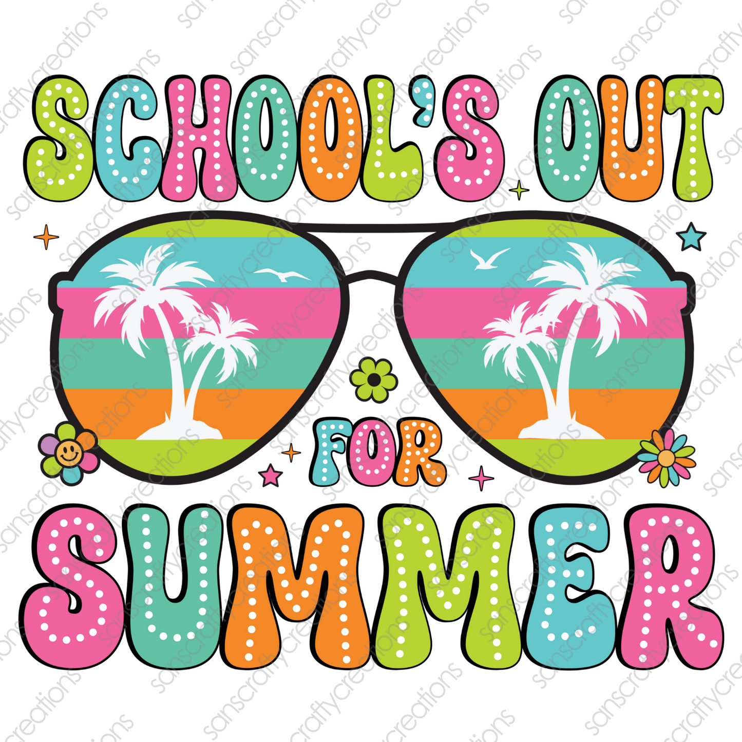 SCHOOLS OUT FOR SUMMER-Printed Heat Transfer Vinyl