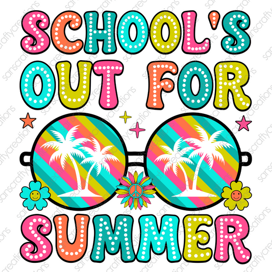 SCHOOLS OUT FOR SUMMER-Printed Heat Transfer Vinyl