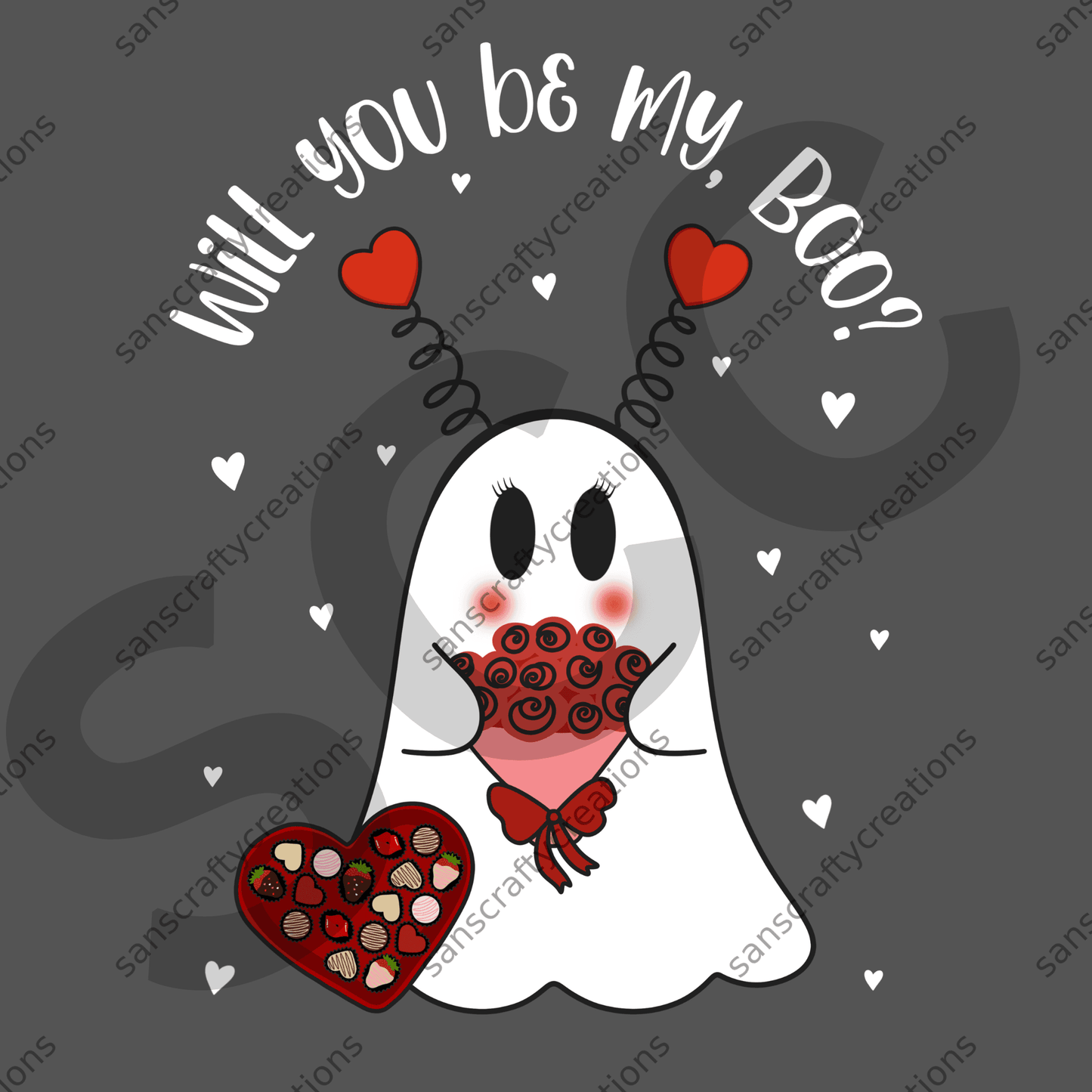 Will you be my boo (White)-Transfer -  by SansCraftyCreations.com - 