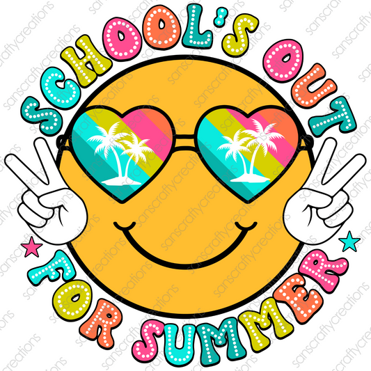 SCHOOLS OUT FOR SUMMER-Printed Heat Transfer Vinyl