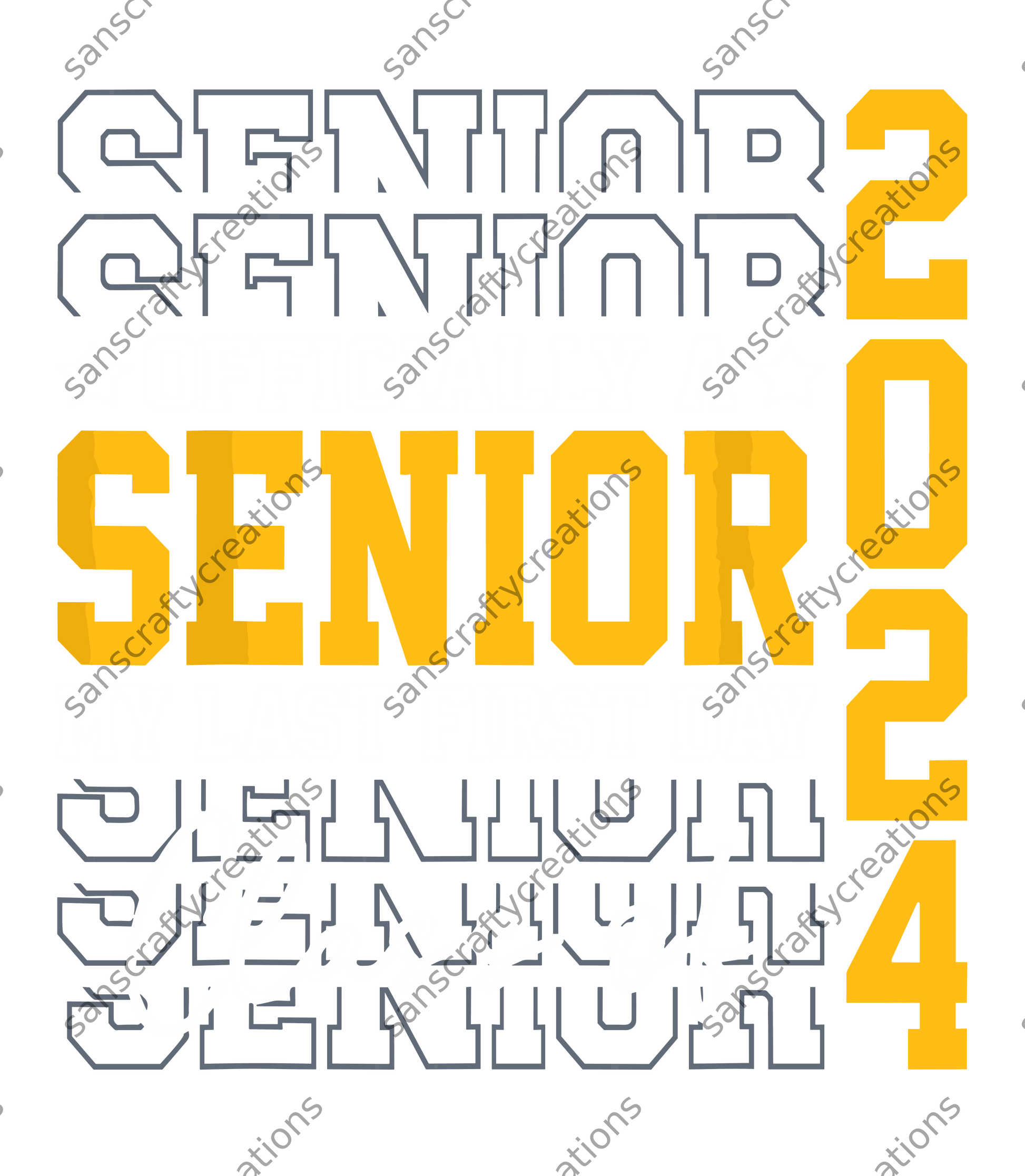 Senior 2024-Transfer -  by SansCraftyCreations.com - 