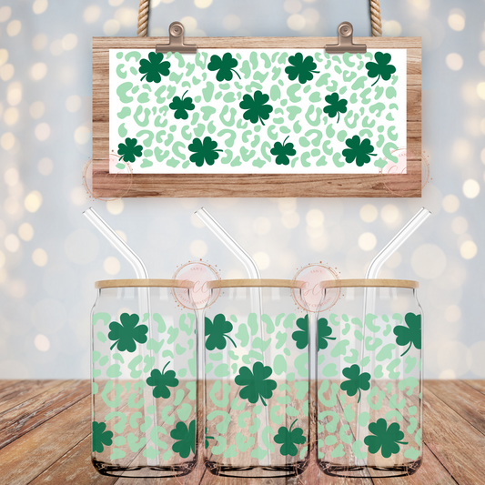 Clover Leopard-16oz Libbey Glass Wrap