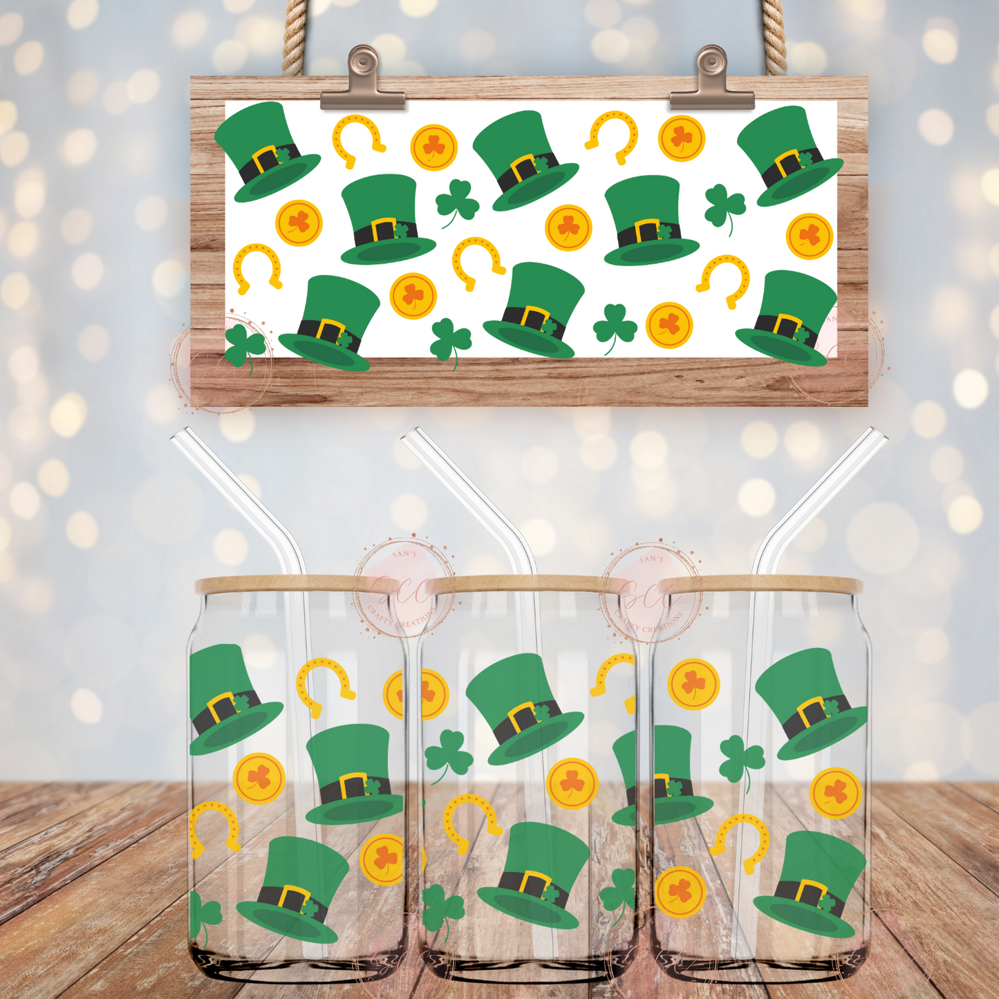 St Patricks-16oz Libbey Glass Wrap