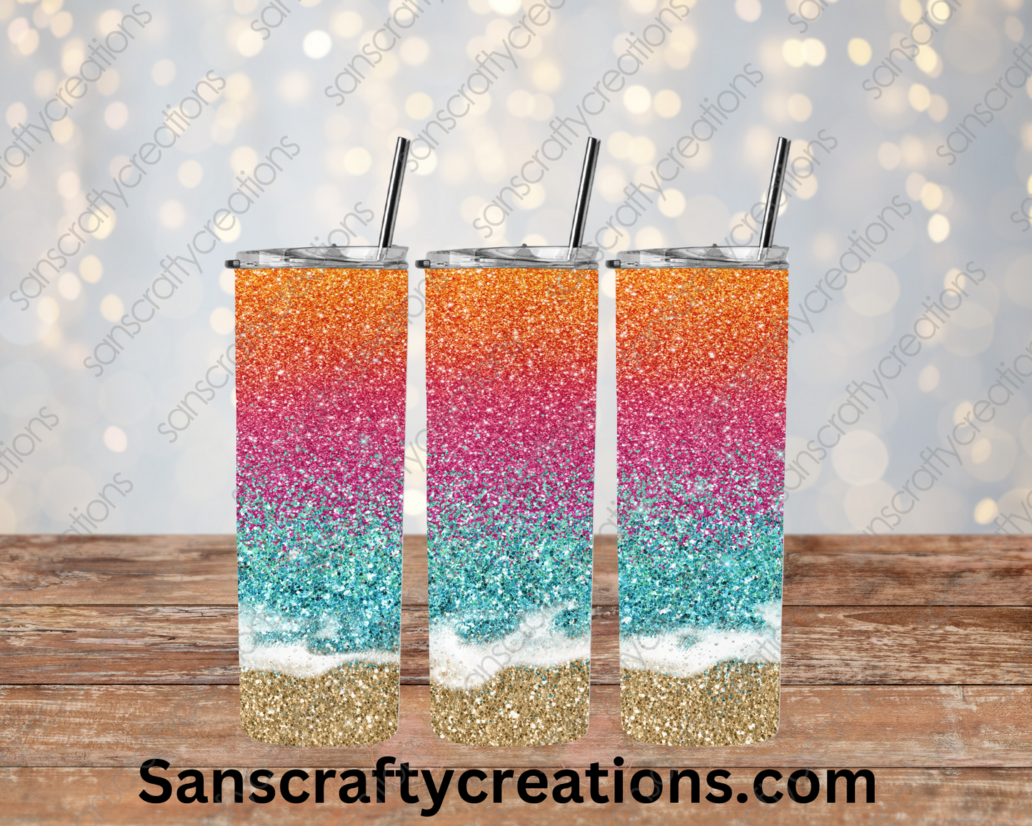 Summer Beach-Tumbler Wrap