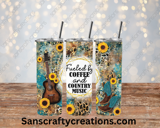 Fueled by Coffee and Country Music-Tumbler Wrap