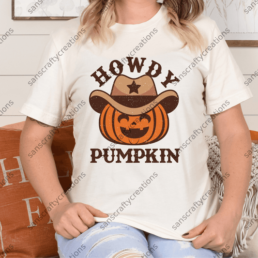 Howdy Pumpkin-Transfer - by SansCraftyCreations.com -