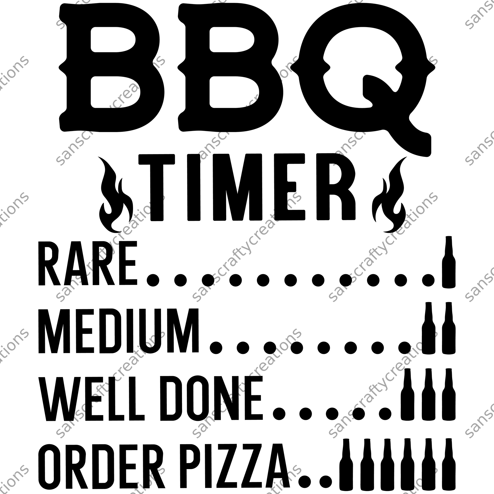 BBQ timer-Transfer -  by SansCraftyCreations.com - 