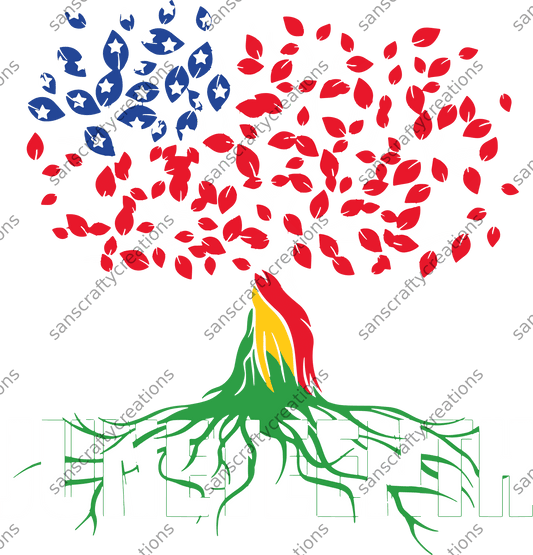 Juneteenth tree-Transfer -  by SansCraftyCreations.com - 