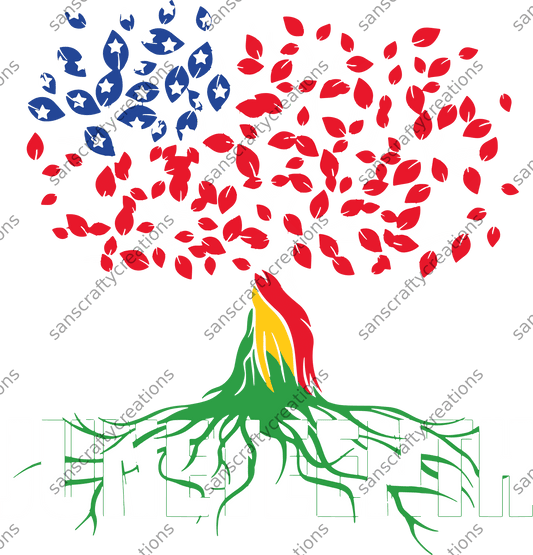 Juneteenth tree-Transfer - by SansCraftyCreations.com -