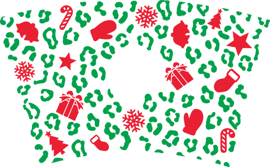 Christmas Leopard-24oz Cold Cup Wrap