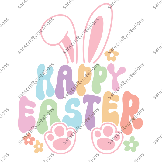 Happy Easter-Transfer - by SansCraftyCreations.com -