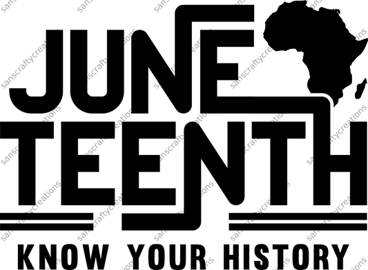 Juneteenth know your history-Transfer -  by SansCraftyCreations.com - 