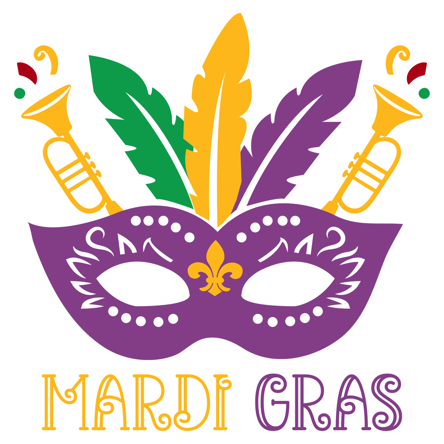 Mardi Gras-Printed Heat Transfer Vinyl