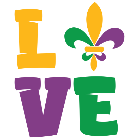 Love Mardi Gras-Printed Heat Transfer Vinyl