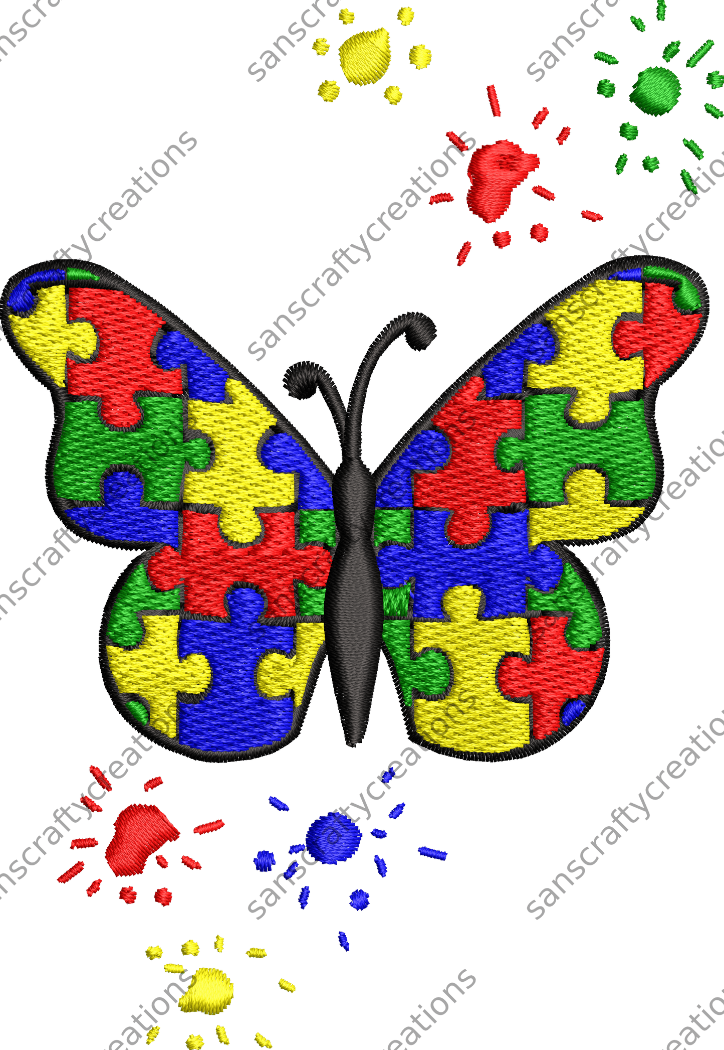 Autism butterfly-Transfer -  by SansCraftyCreations.com - 