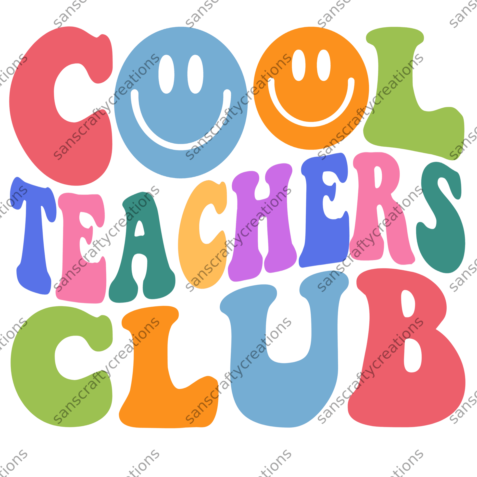 Cool Teachers Club-Transfer -  by SansCraftyCreations.com - 