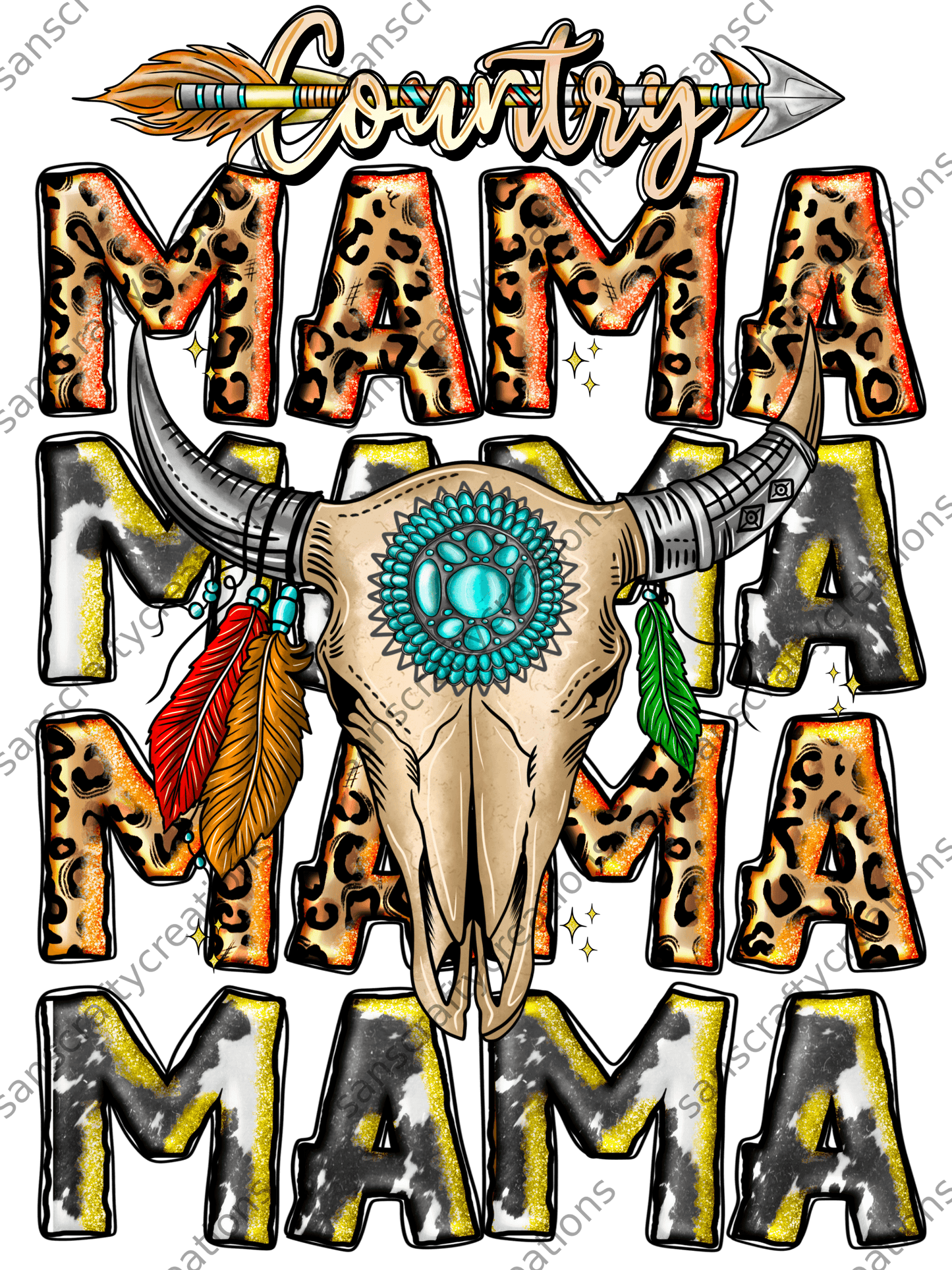 Country Mama-Transfer -  by SansCraftyCreations.com - 