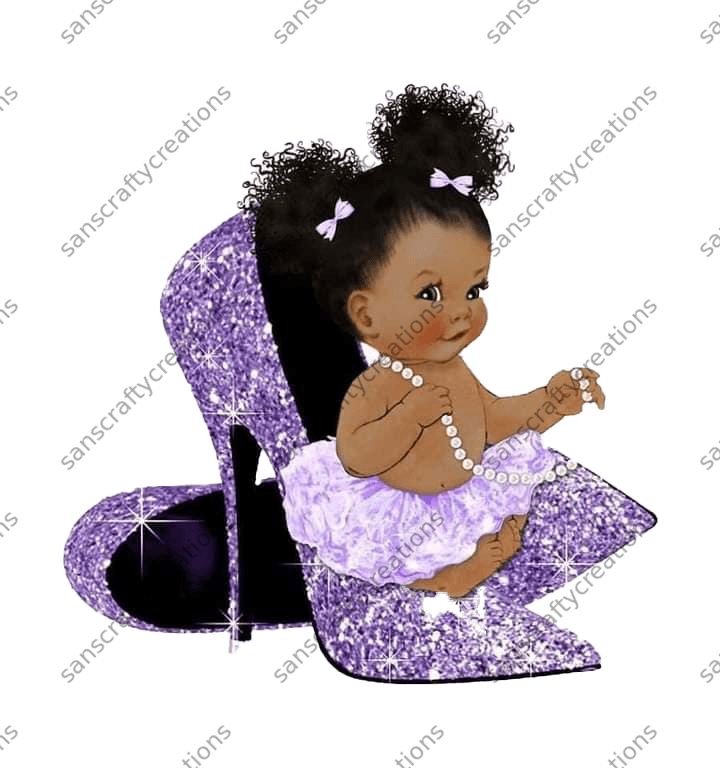 Baby Girl with shoes-Transfer -  by SansCraftyCreations.com - 