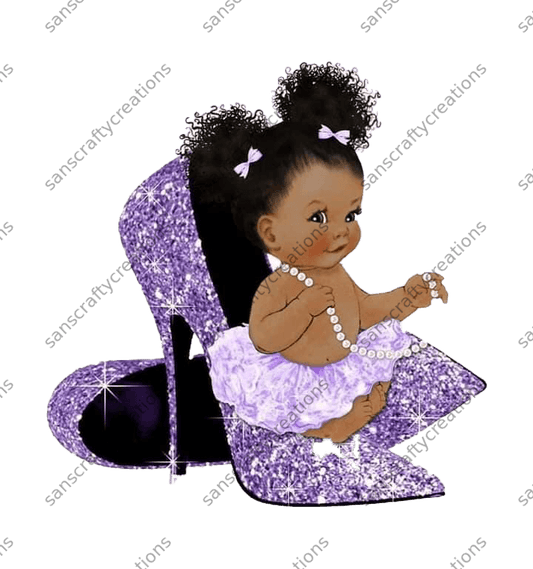 Baby Girl with shoes-Transfer - by SansCraftyCreations.com -