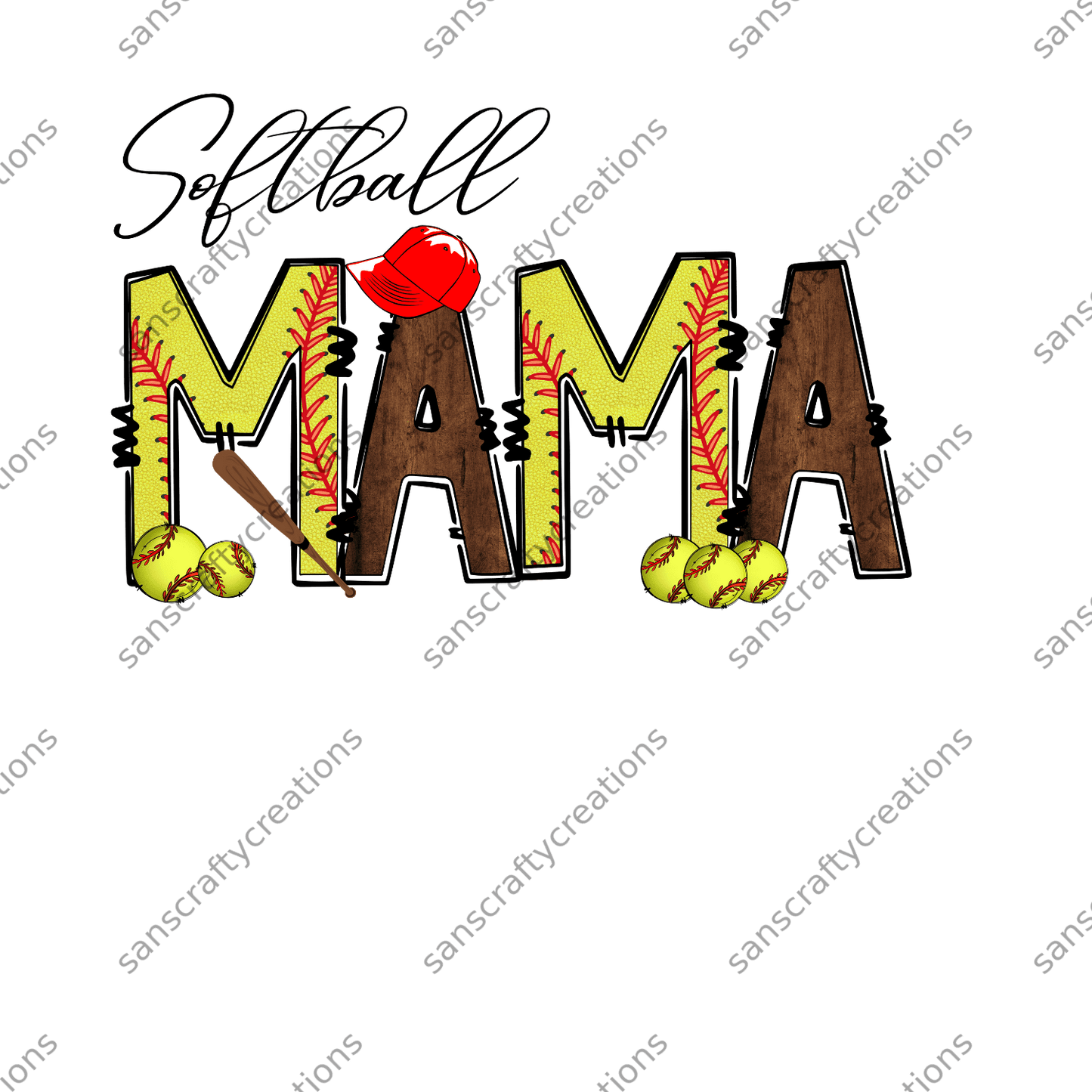 Softball MAMA-Transfer -  by SansCraftyCreations.com - 